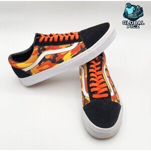 Vans Old Skool Pop Camo Black Spicy Orange White Sneakers Mens Size 12